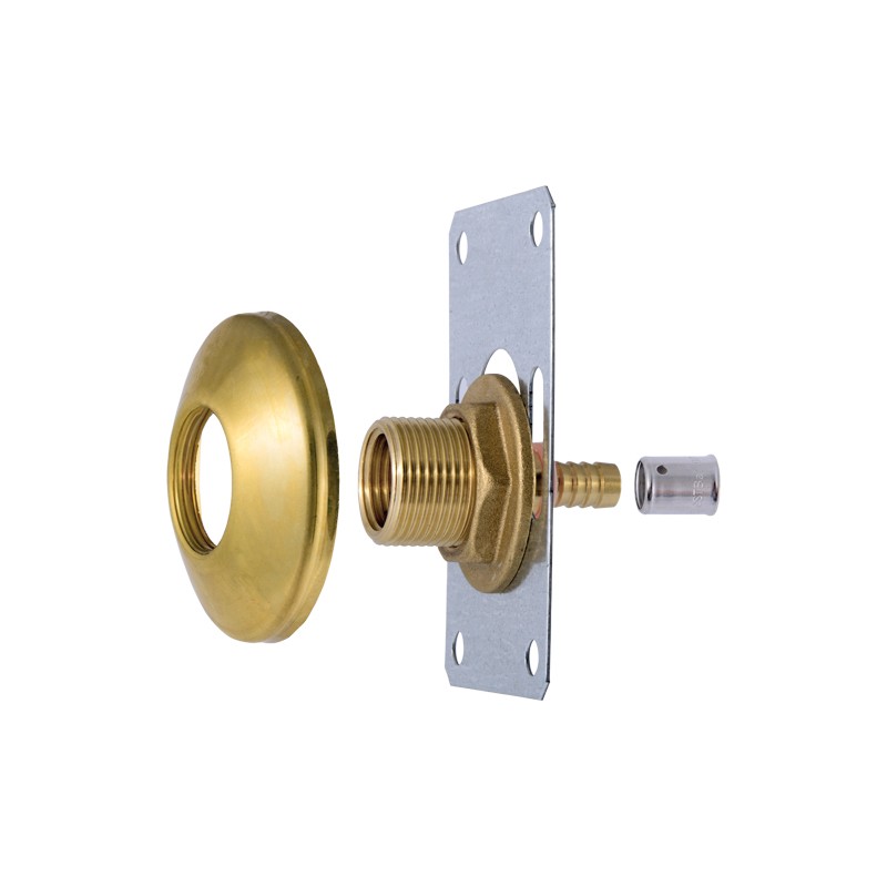 Raccord droit R-Fix extérieur rosace brute Ø 16...