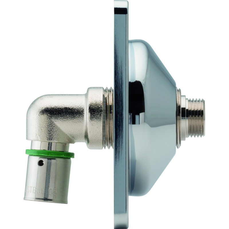 Platine double sous lavabo M 3/8 - PER 16 à sertir